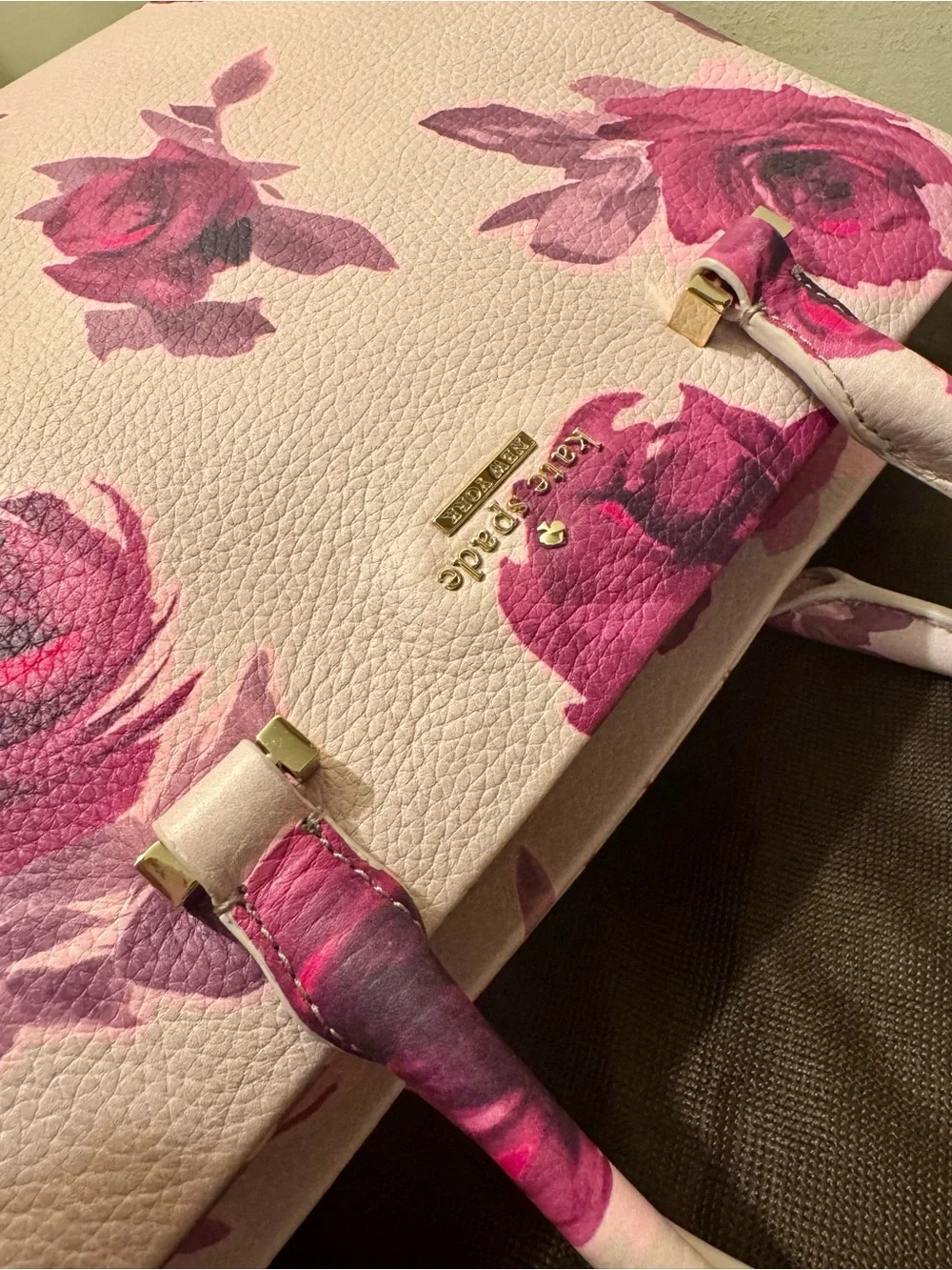 Kate Spade Emerson Place Roses Olivera Satchel Plum Dawn